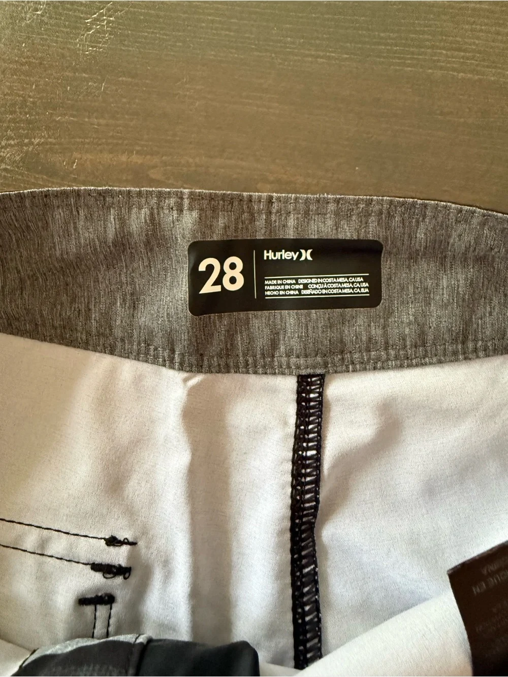 Hurley Black & Gray Gradient Stripe Board Shorts